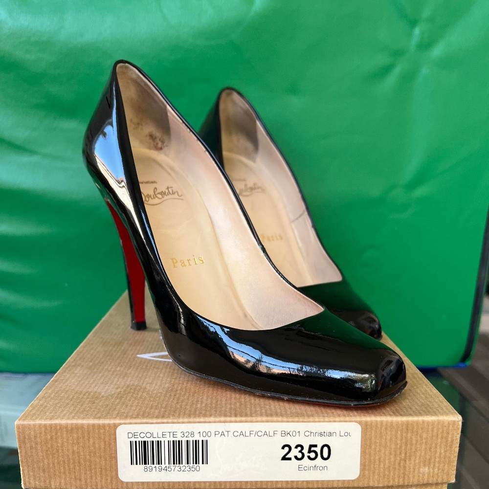 Christian Louboutin Decollete Black Patent Heels
